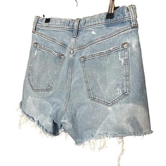Abercrombie & Fitch Distressed Blue Denim Shorts - Picture 4 of 6